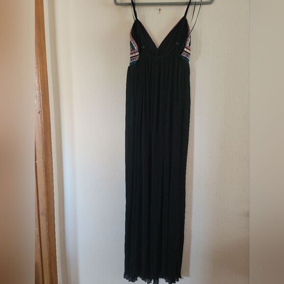 Lulumari , Black Embroidered Maxi Dress, Size Small - Picture 3 of 12